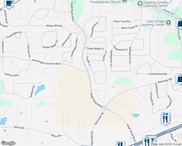 map of restaurants, bars, coffee shops, grocery stores, and more near 536 Turtle Lane in Brandon