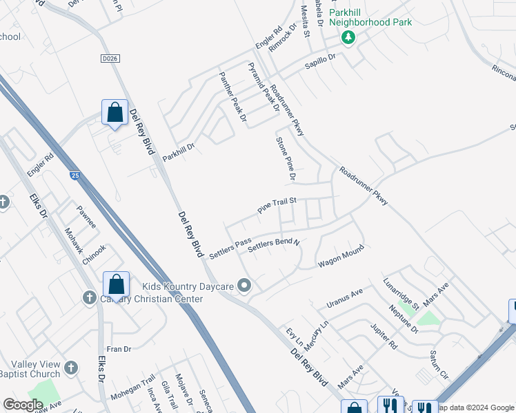 map of restaurants, bars, coffee shops, grocery stores, and more near 4030 Scot Pine Place in Las Cruces