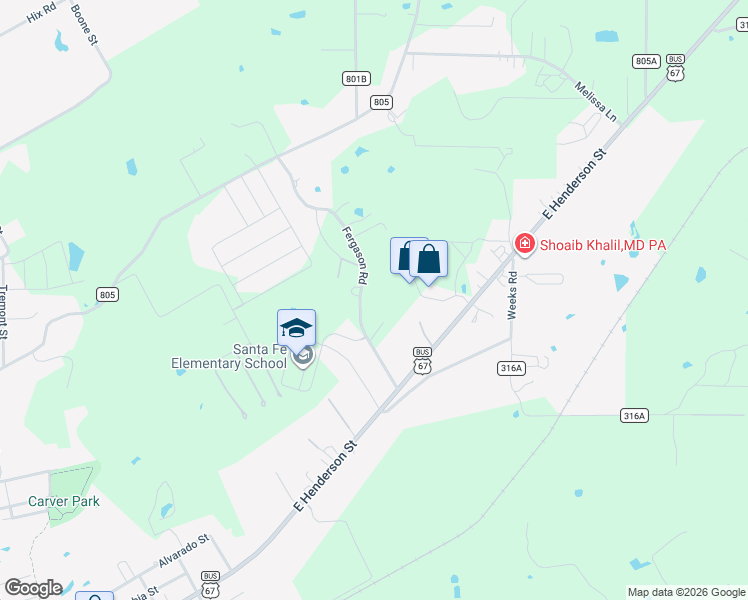 map of restaurants, bars, coffee shops, grocery stores, and more near 300 Fergason Road in Cleburne