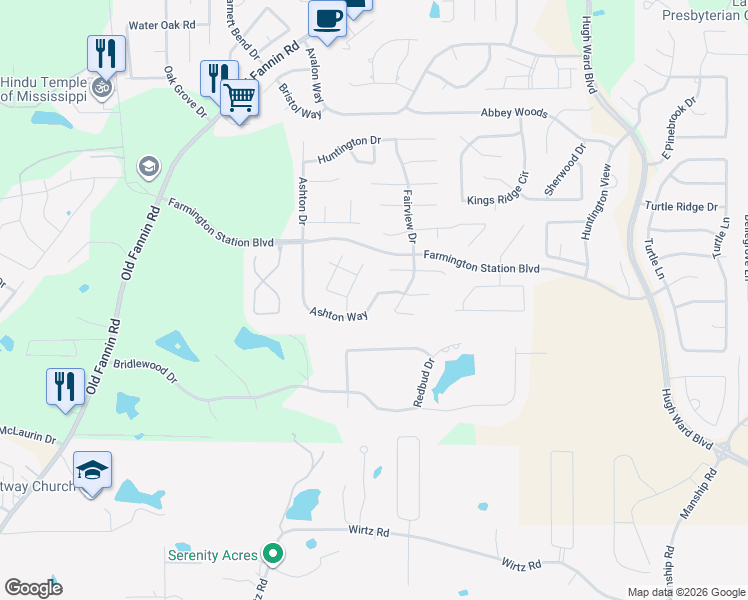 map of restaurants, bars, coffee shops, grocery stores, and more near 255 Ashton Way in Brandon