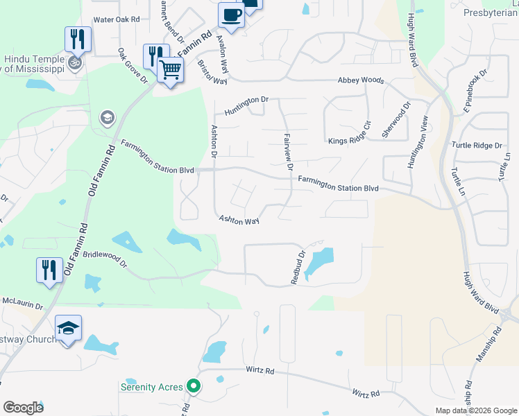 map of restaurants, bars, coffee shops, grocery stores, and more near 255 Ashton Way in Brandon