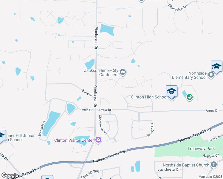 map of restaurants, bars, coffee shops, grocery stores, and more near 109 Brook Glade in Clinton