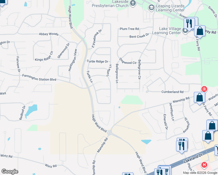 map of restaurants, bars, coffee shops, grocery stores, and more near 589 Turtle Lane in Brandon