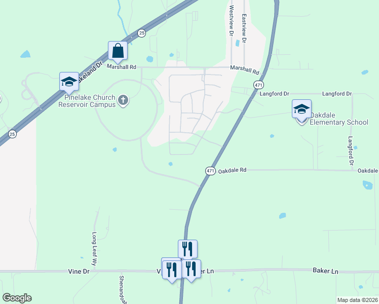 map of restaurants, bars, coffee shops, grocery stores, and more near in Flowood