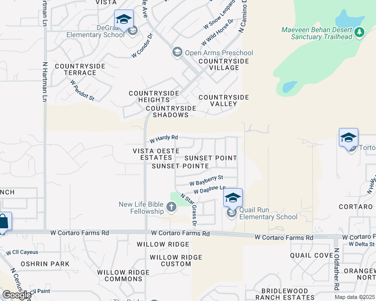 map of restaurants, bars, coffee shops, grocery stores, and more near 4809 West Candleberry Way in Tucson