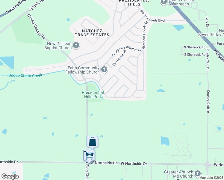 map of restaurants, bars, coffee shops, grocery stores, and more near 332 William McKinley Circle in Jackson