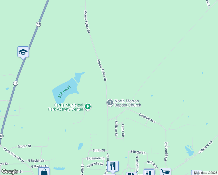 map of restaurants, bars, coffee shops, grocery stores, and more near 828-982 Morris Tullos Dr in Morton