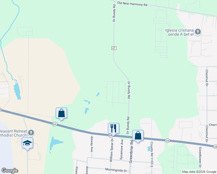 map of restaurants, bars, coffee shops, grocery stores, and more near 3051 County Road 47 in Tyler