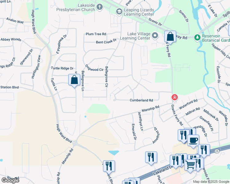 map of restaurants, bars, coffee shops, grocery stores, and more near 171-B Cumberland Road in Brandon