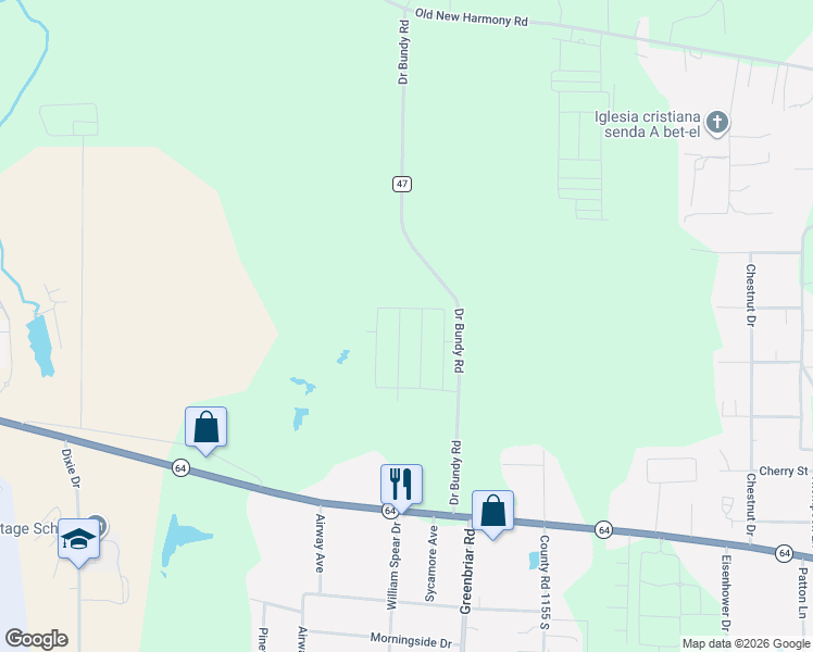 map of restaurants, bars, coffee shops, grocery stores, and more near Doctor Bundy Road in Tyler