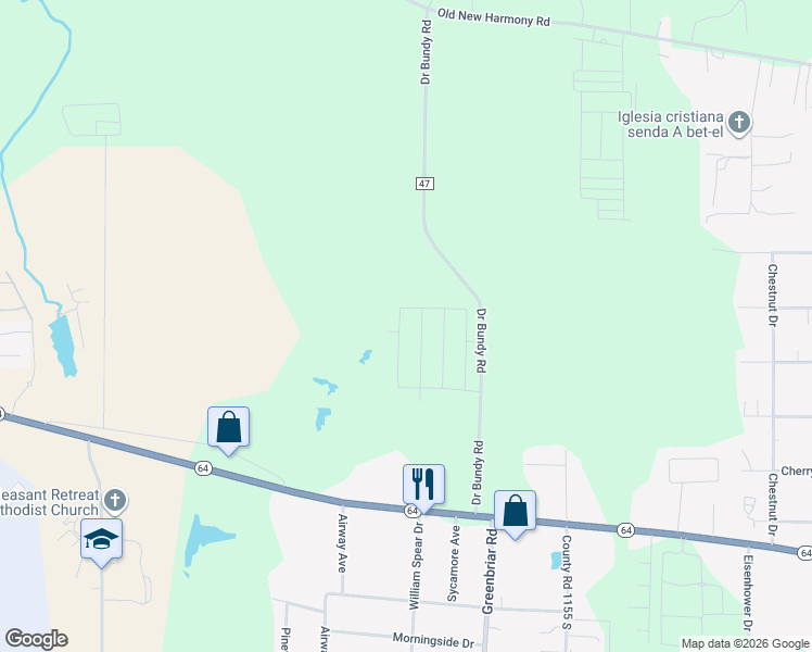 map of restaurants, bars, coffee shops, grocery stores, and more near 3051 County Road 47 in Tyler