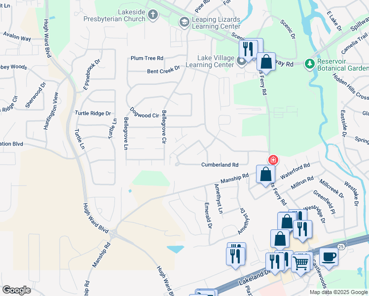 map of restaurants, bars, coffee shops, grocery stores, and more near 171 Cumberland Road in Brandon