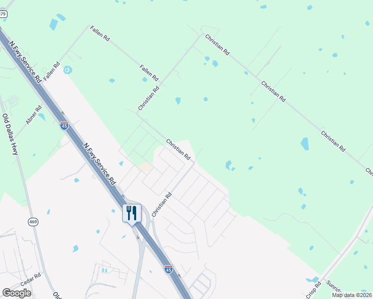 map of restaurants, bars, coffee shops, grocery stores, and more near 1414 Christian Road in Ennis