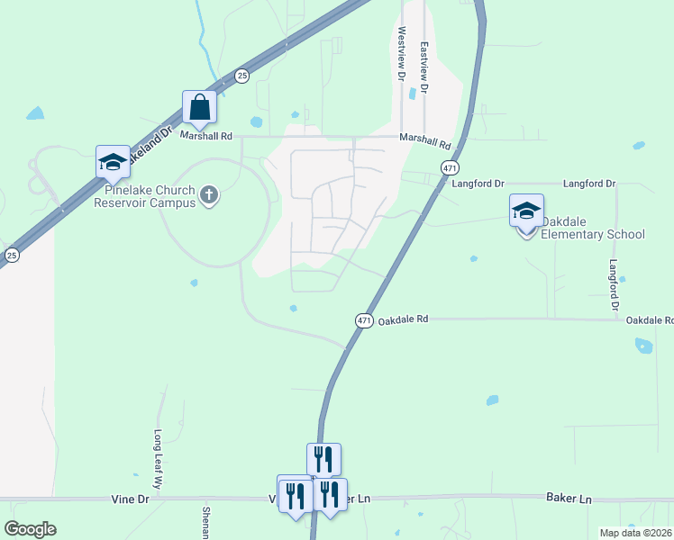 map of restaurants, bars, coffee shops, grocery stores, and more near in Flowood