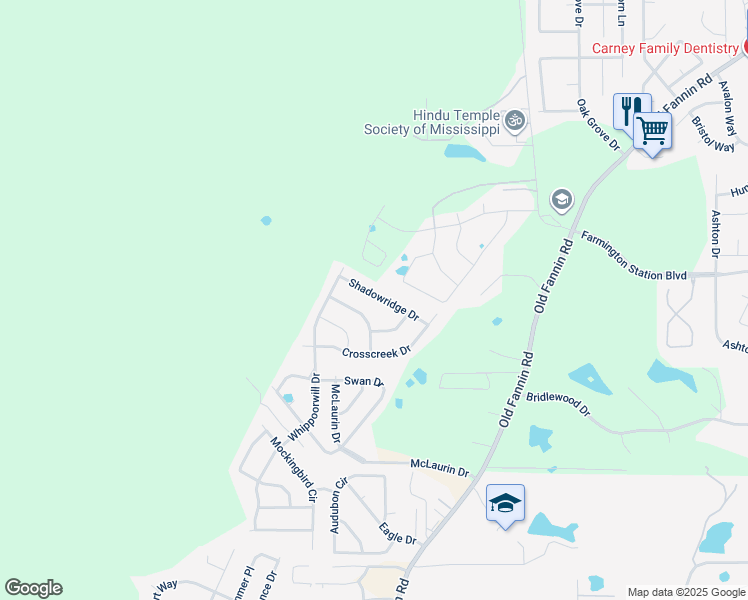 map of restaurants, bars, coffee shops, grocery stores, and more near 412 Timber Ridge Way in Brandon