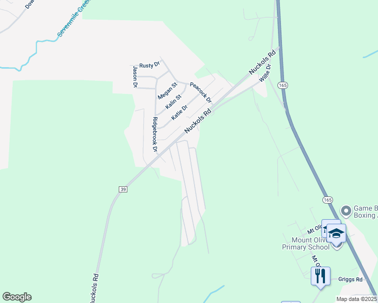 map of restaurants, bars, coffee shops, grocery stores, and more near 201 Logan Drive in Phenix City