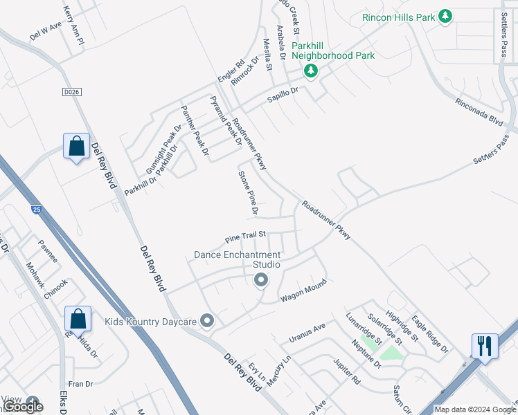 map of restaurants, bars, coffee shops, grocery stores, and more near 2177 Virginia Pine Place in Las Cruces