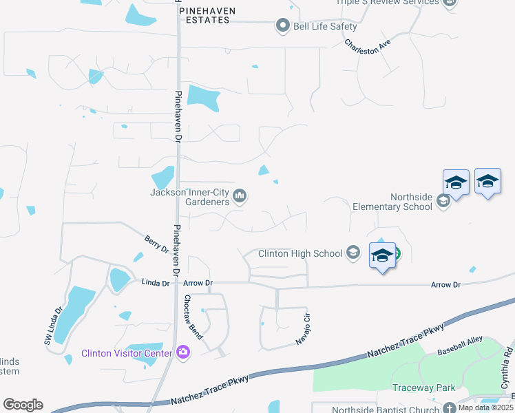 map of restaurants, bars, coffee shops, grocery stores, and more near 110 Hunters Pointe Court in Clinton