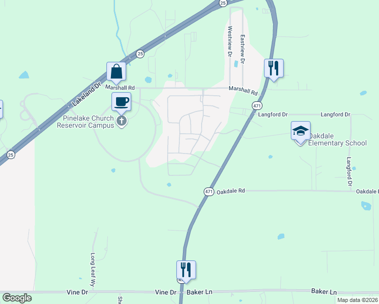 map of restaurants, bars, coffee shops, grocery stores, and more near in Flowood