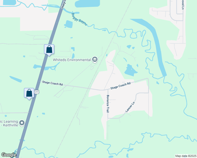 map of restaurants, bars, coffee shops, grocery stores, and more near 10087 Janell Drive in Keithville