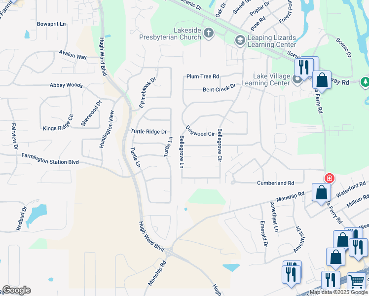 map of restaurants, bars, coffee shops, grocery stores, and more near 100 Brandy Run Road in Brandon