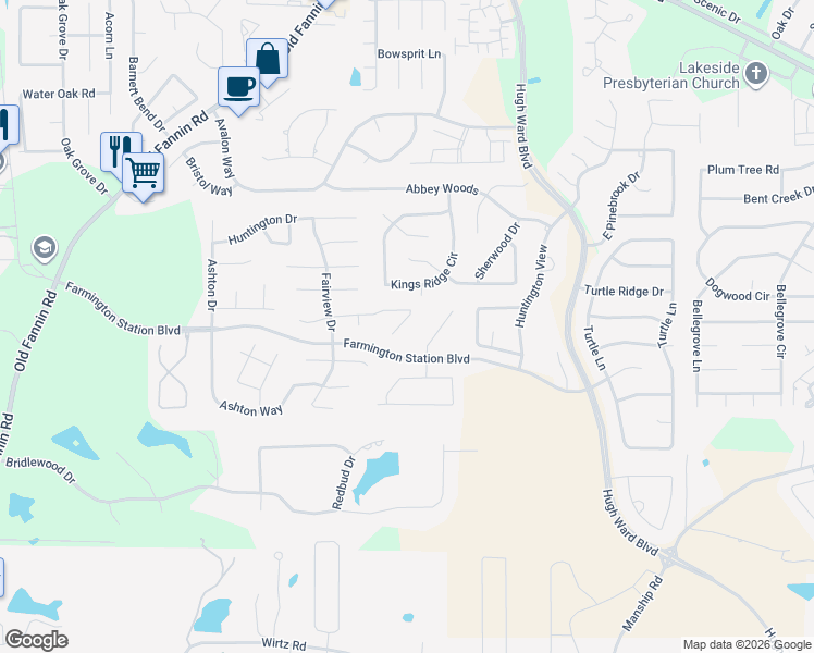map of restaurants, bars, coffee shops, grocery stores, and more near 443 Springhill Point in Brandon
