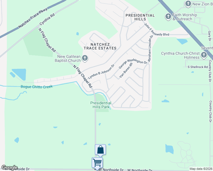 map of restaurants, bars, coffee shops, grocery stores, and more near 3659 James Monroe Drive in Jackson