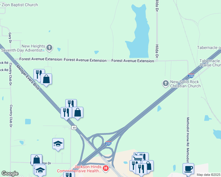 map of restaurants, bars, coffee shops, grocery stores, and more near in Jackson
