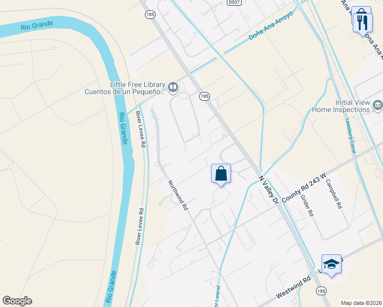 map of restaurants, bars, coffee shops, grocery stores, and more near 1640 Horseshoe Circle in Las Cruces