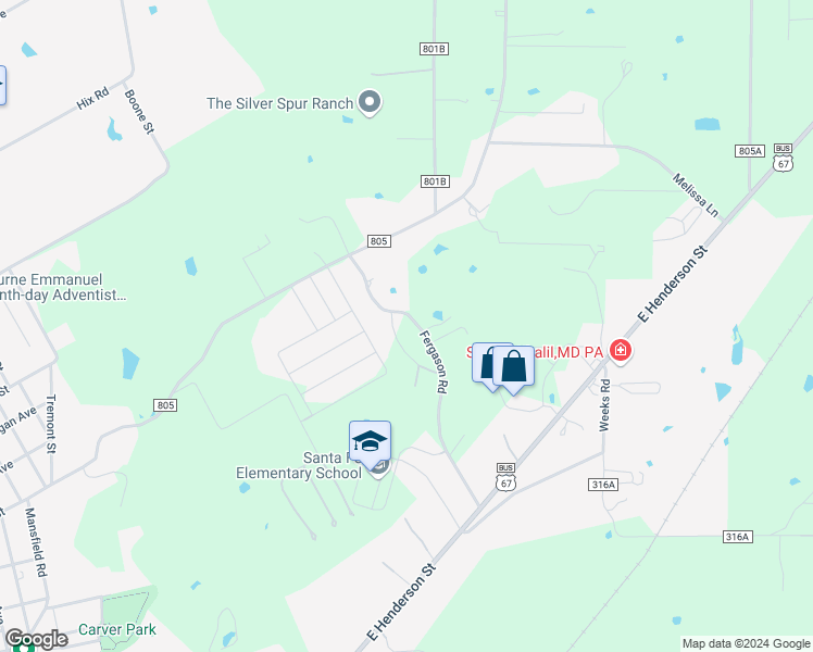 map of restaurants, bars, coffee shops, grocery stores, and more near 421 Fergason Road in Cleburne