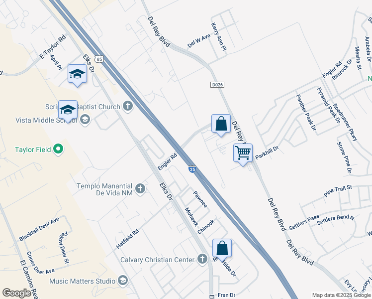 map of restaurants, bars, coffee shops, grocery stores, and more near 235 Mojave in Las Cruces