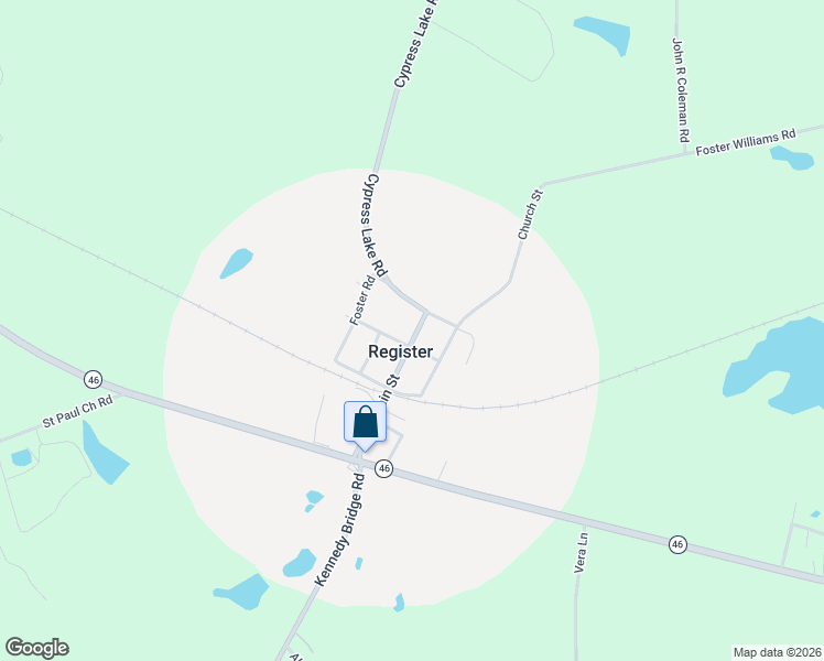 map of restaurants, bars, coffee shops, grocery stores, and more near 35 Main Street in Register