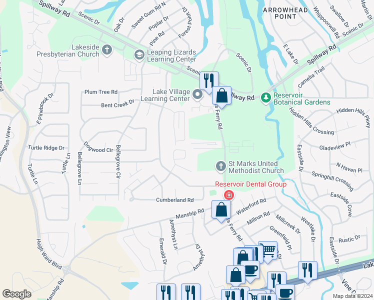 map of restaurants, bars, coffee shops, grocery stores, and more near 324 Northgrove Cir in Brandon