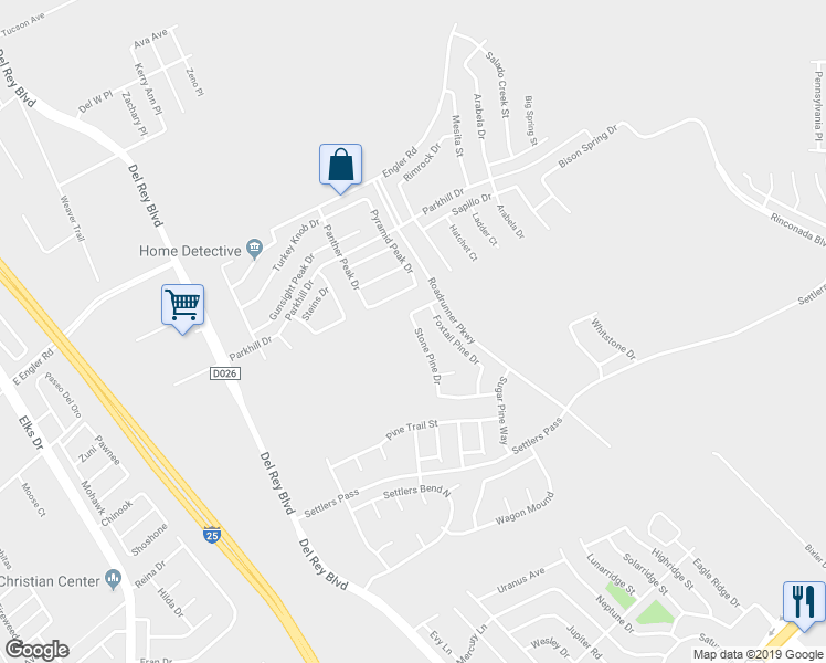map of restaurants, bars, coffee shops, grocery stores, and more near 2256 Stone Pine Drive in Las Cruces