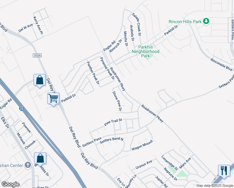 map of restaurants, bars, coffee shops, grocery stores, and more near 2227 Foxtail Pine Drive in Las Cruces