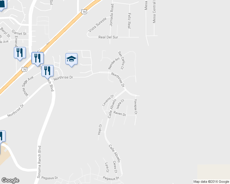 map of restaurants, bars, coffee shops, grocery stores, and more near 4453 Levante Drive in Las Cruces