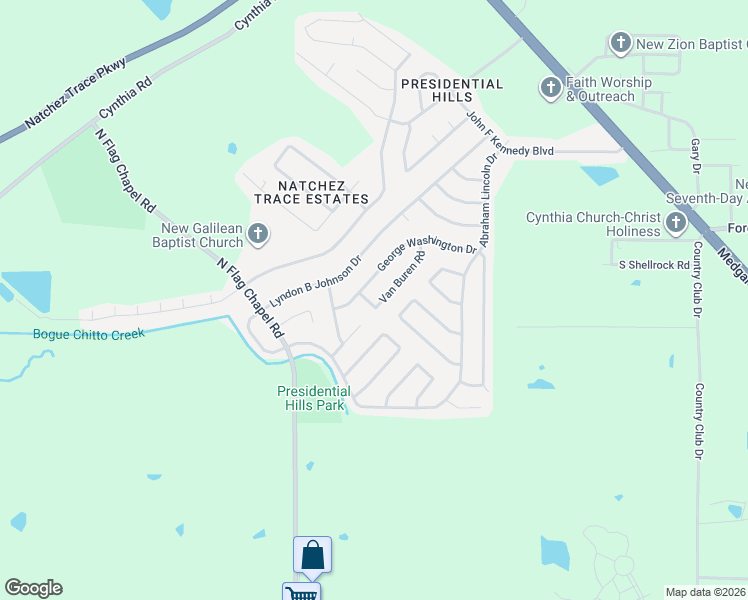 map of restaurants, bars, coffee shops, grocery stores, and more near 6501 Van Buren Road in Jackson