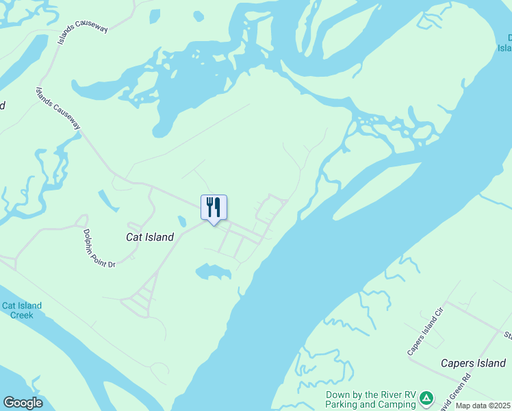 map of restaurants, bars, coffee shops, grocery stores, and more near 17 Stoney Court in Bluffton