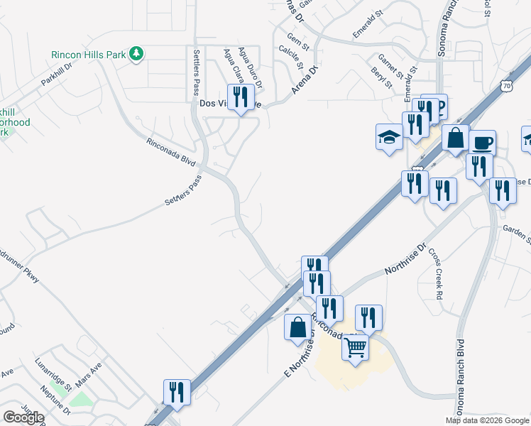 map of restaurants, bars, coffee shops, grocery stores, and more near 3549 Roma Dr in Las Cruces