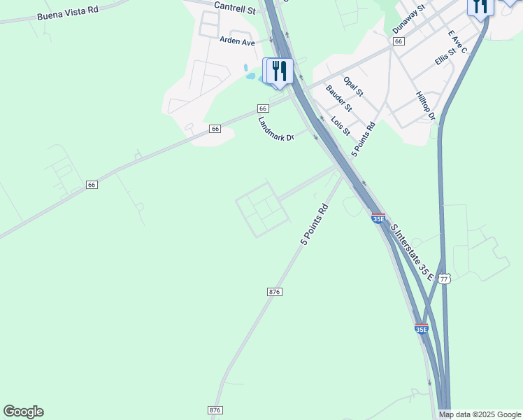 map of restaurants, bars, coffee shops, grocery stores, and more near 95 Pine Meadows Estates in Waxahachie