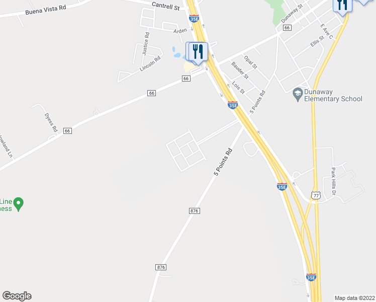 map of restaurants, bars, coffee shops, grocery stores, and more near 95 Pine Meadows Estates in Waxahachie