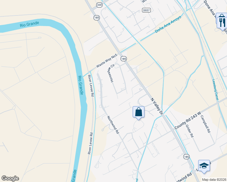 map of restaurants, bars, coffee shops, grocery stores, and more near 1610 Horseshoe Circle in Las Cruces