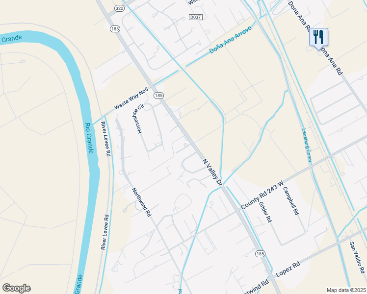 map of restaurants, bars, coffee shops, grocery stores, and more near 5125 North Valley Drive in Las Cruces