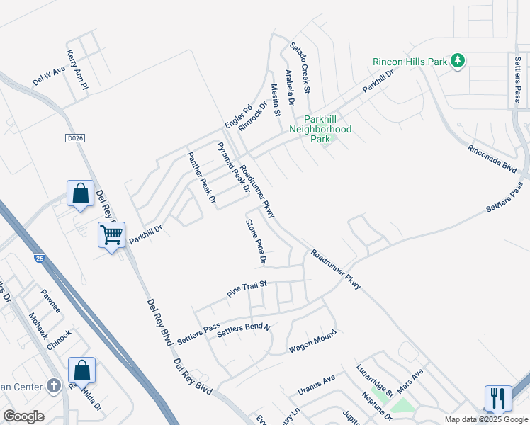 map of restaurants, bars, coffee shops, grocery stores, and more near 2226 Foxtail Pine Drive in Las Cruces
