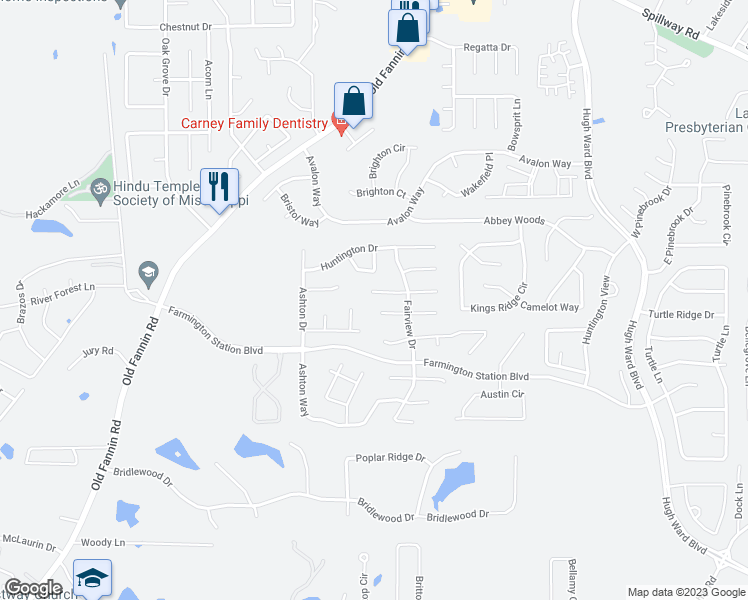 map of restaurants, bars, coffee shops, grocery stores, and more near 713 Wedgewood Court in Brandon