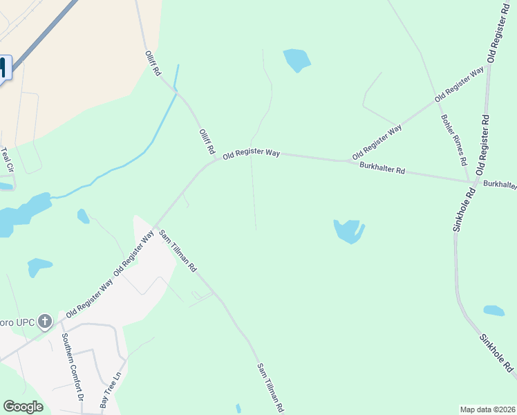 map of restaurants, bars, coffee shops, grocery stores, and more near Cedar Acres Road in Statesboro