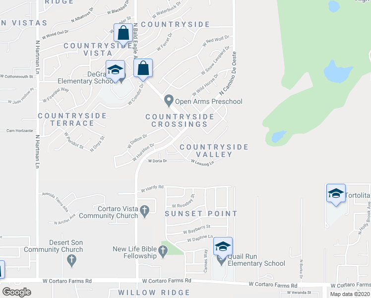 map of restaurants, bars, coffee shops, grocery stores, and more near 4800 West Lessing Lane in Tucson