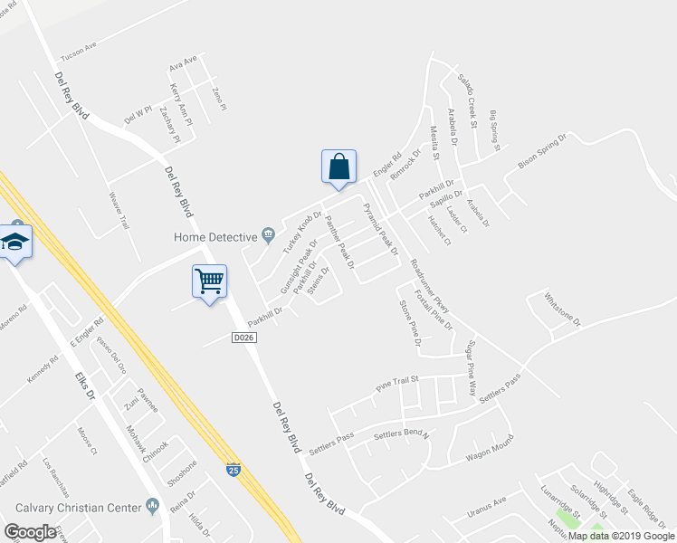 map of restaurants, bars, coffee shops, grocery stores, and more near 4538 Hillsboro Loop in Las Cruces