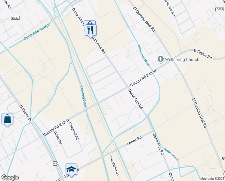 map of restaurants, bars, coffee shops, grocery stores, and more near 615 Don Miguel Avenue in Las Cruces