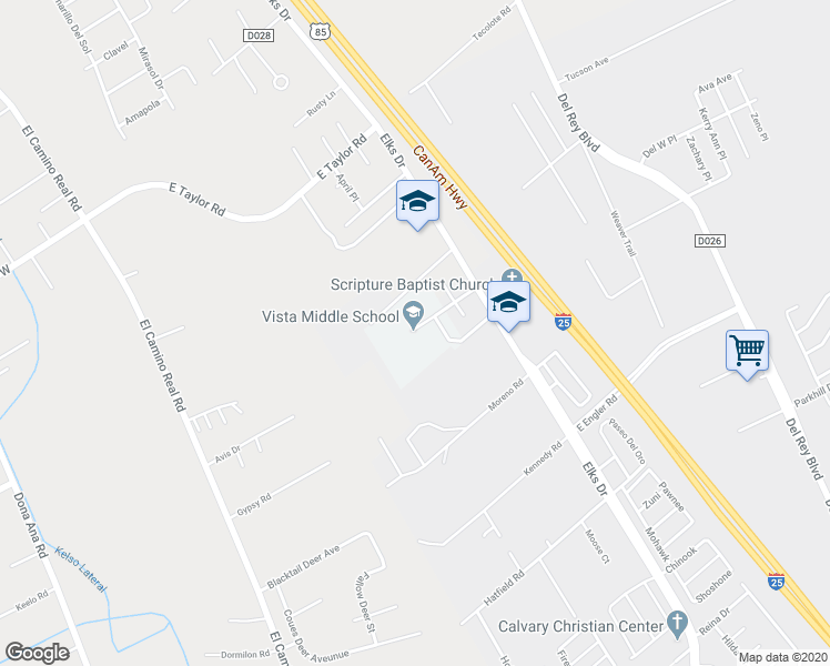 map of restaurants, bars, coffee shops, grocery stores, and more near 4465 Elks Drive in Las Cruces